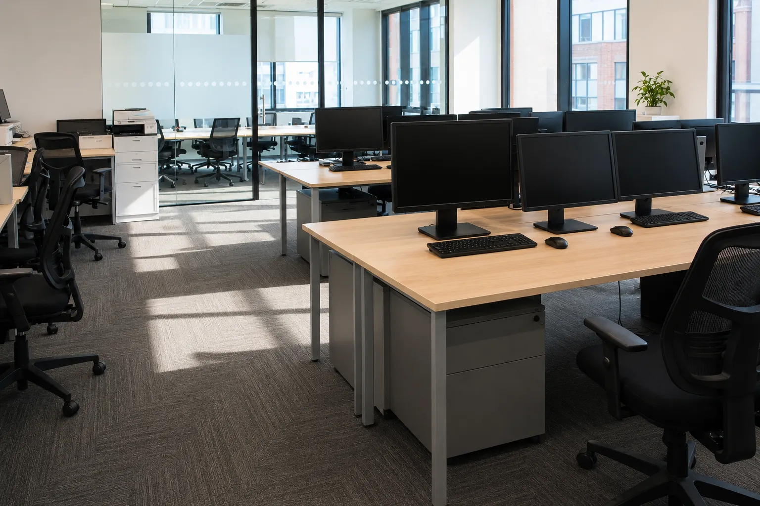 Клининг офиса 120 м² — после уборки PrimeClean